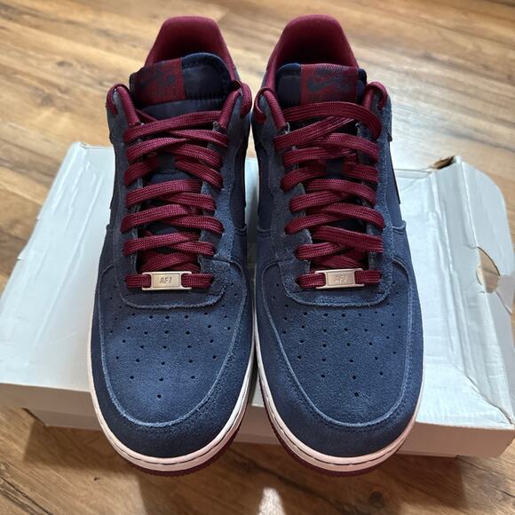 2014 Nike Air Force Low 1 Suede Midnight Navy Deep Garnet main image 5